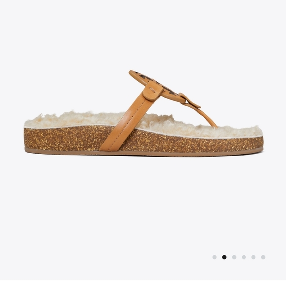 Tory Burch Miller Cloud Shearling Sandal - Picture 2 of 8